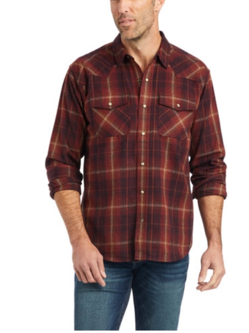 Ariat Retro Fit Plaid Pearl Snap Western Flannel Shirt XXL Cowboy Ranch